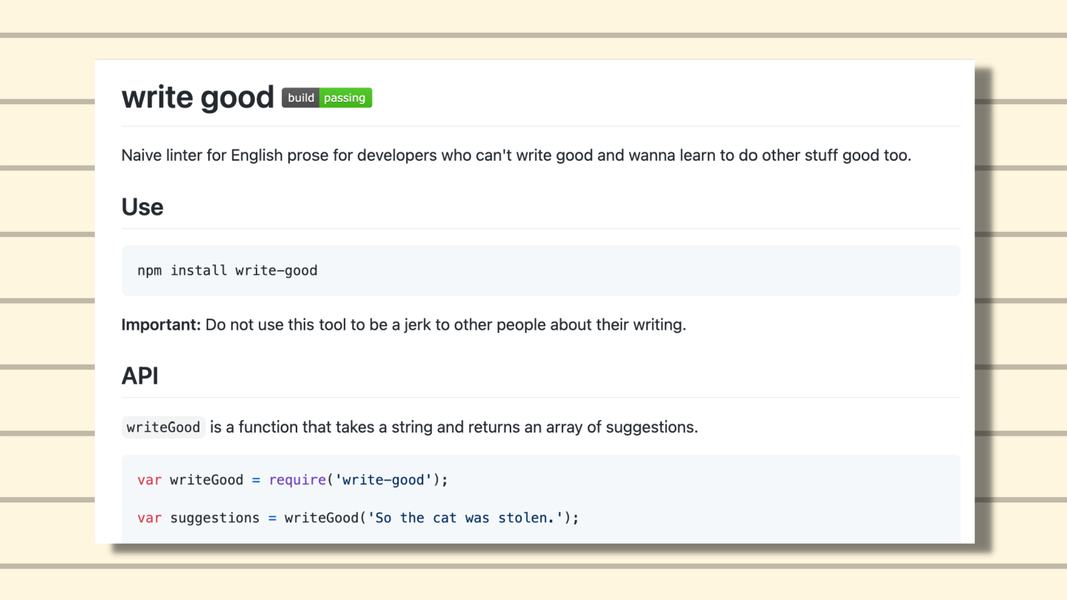 write-good on GitHub