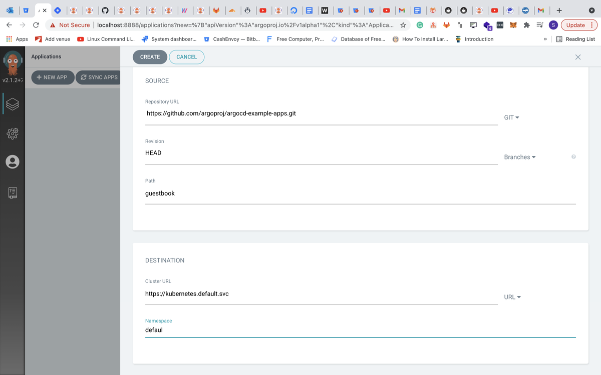 Set revision and namespace