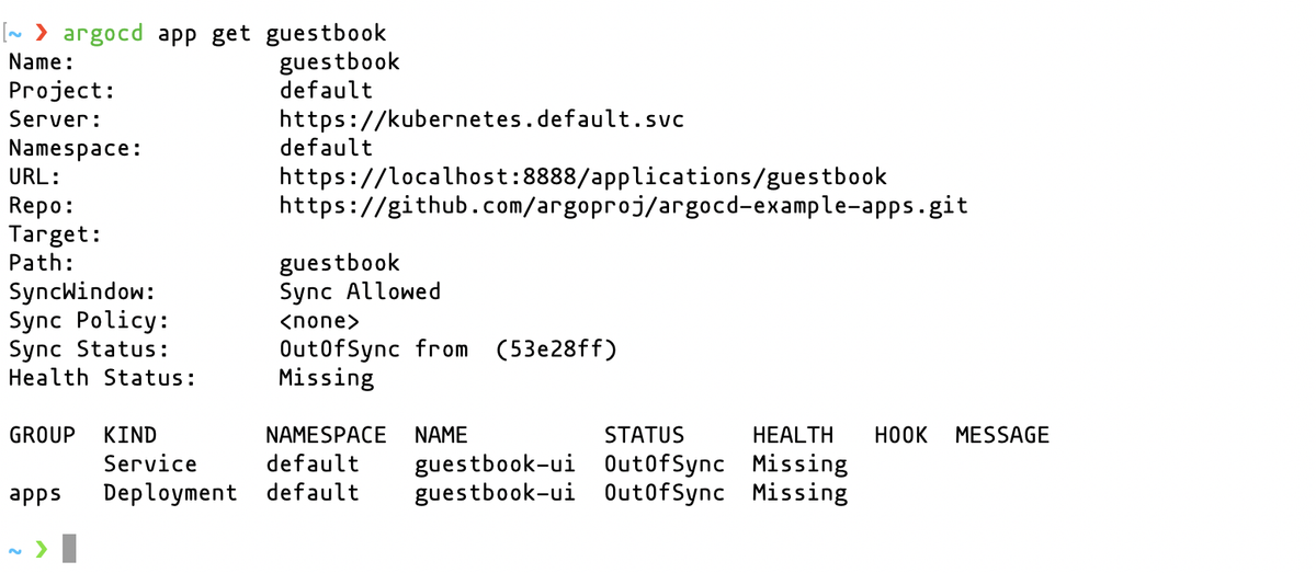 `argoco app get guestbook`