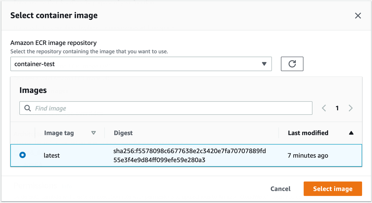 AWS Lambda Select Container Image