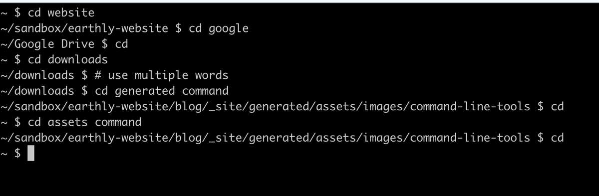 Using `zoxide` as a cd replacement.