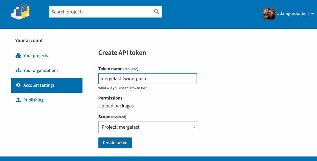 Create API Token