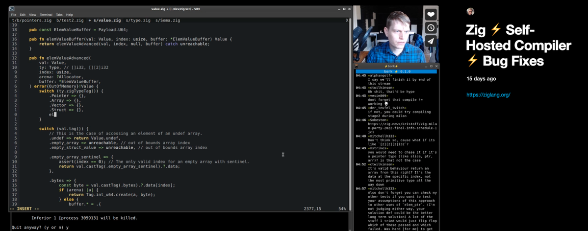 Andrew Kelly stream compiler work