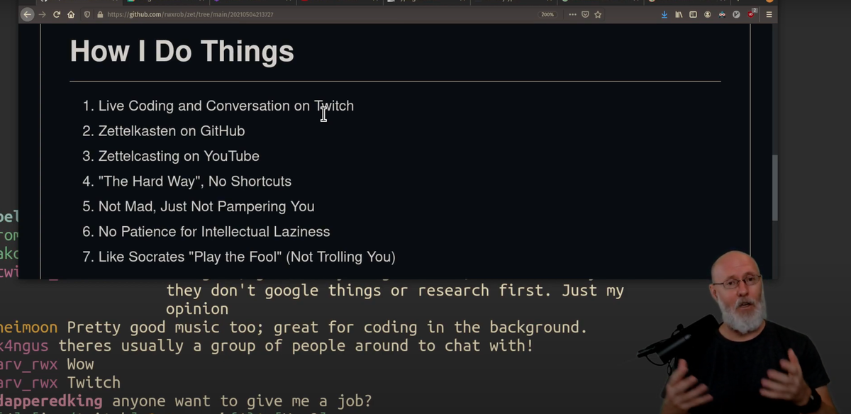 YouTube Golang streamer rwxrob