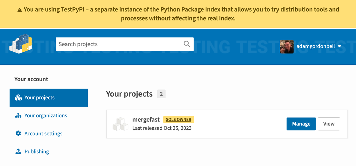 Publishing `mergefast`