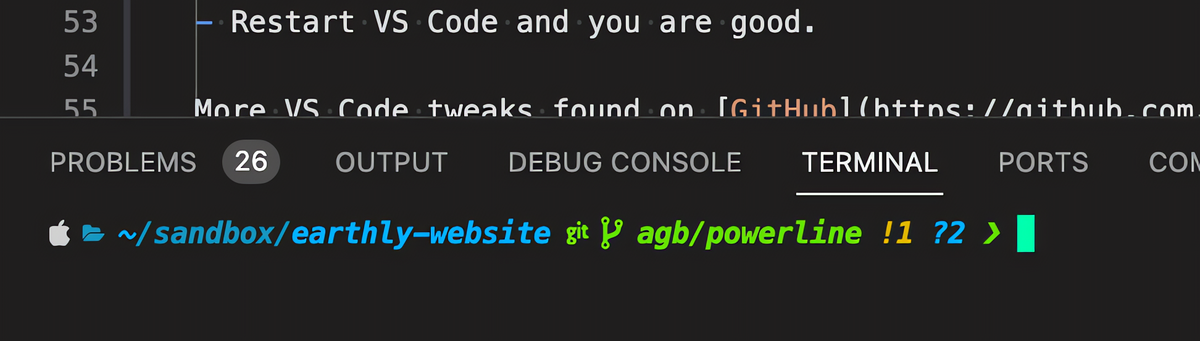 VS Code Powerlevel10k