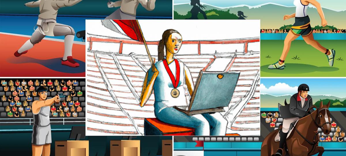 The modern pentathlon is an Olympic sport consisting of fencing, freestyle swimming, equestrian show jumping, pistol shooting, and pull request reviewing.