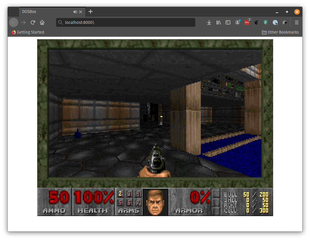 Screenshot of id’s Doom running in a web browser.