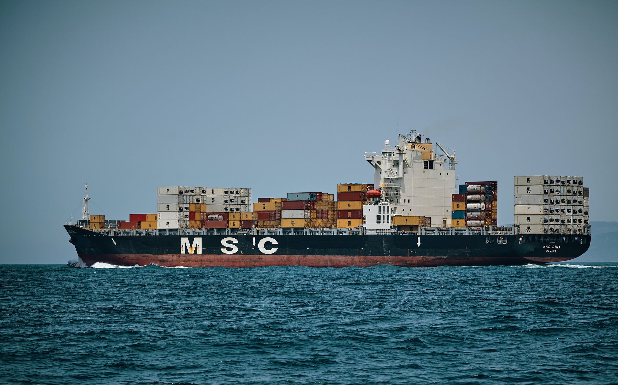Container Ship At Sea